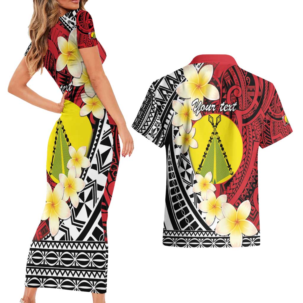 Sigave Chiefdom Wallis and Futuna Personalized Couples Matching Short Sleeve Bodycon Dress and Hawaiian Shirt Frangipani Flowers Polynesian Pattern