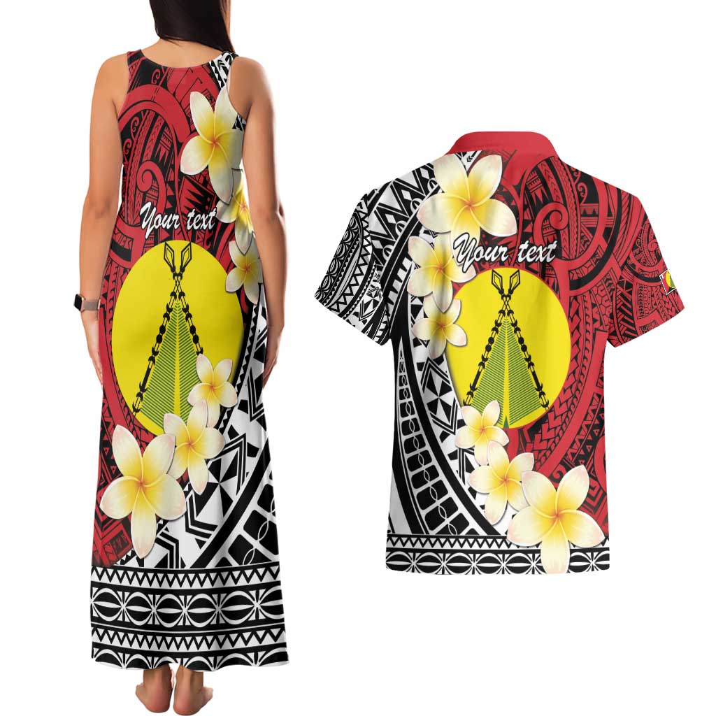 Sigave Chiefdom Wallis and Futuna Personalized Couples Matching Tank Maxi Dress and Hawaiian Shirt Frangipani Flowers Polynesian Pattern