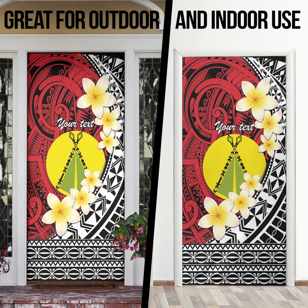 Sigave Chiefdom Wallis and Futuna Personalized Door Cover Frangipani Flowers Polynesian Pattern - Polynesian Pride