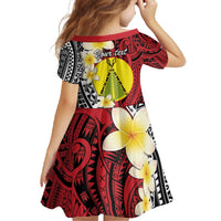 Sigave Chiefdom Wallis and Futuna Personalized Family Matching Off The Shoulder Long Sleeve Dress and Hawaiian Shirt Frangipani Flowers Polynesian Pattern