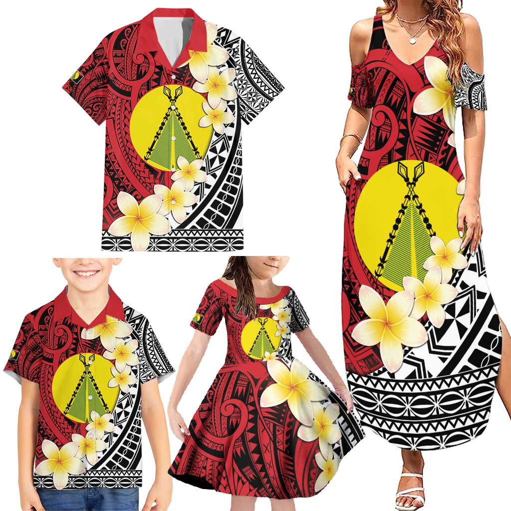 Sigave Chiefdom Wallis and Futuna Personalized Family Matching Summer Maxi Dress and Hawaiian Shirt Frangipani Flowers Polynesian Pattern