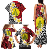 Sigave Chiefdom Wallis and Futuna Personalized Family Matching Tank Maxi Dress and Hawaiian Shirt Frangipani Flowers Polynesian Pattern