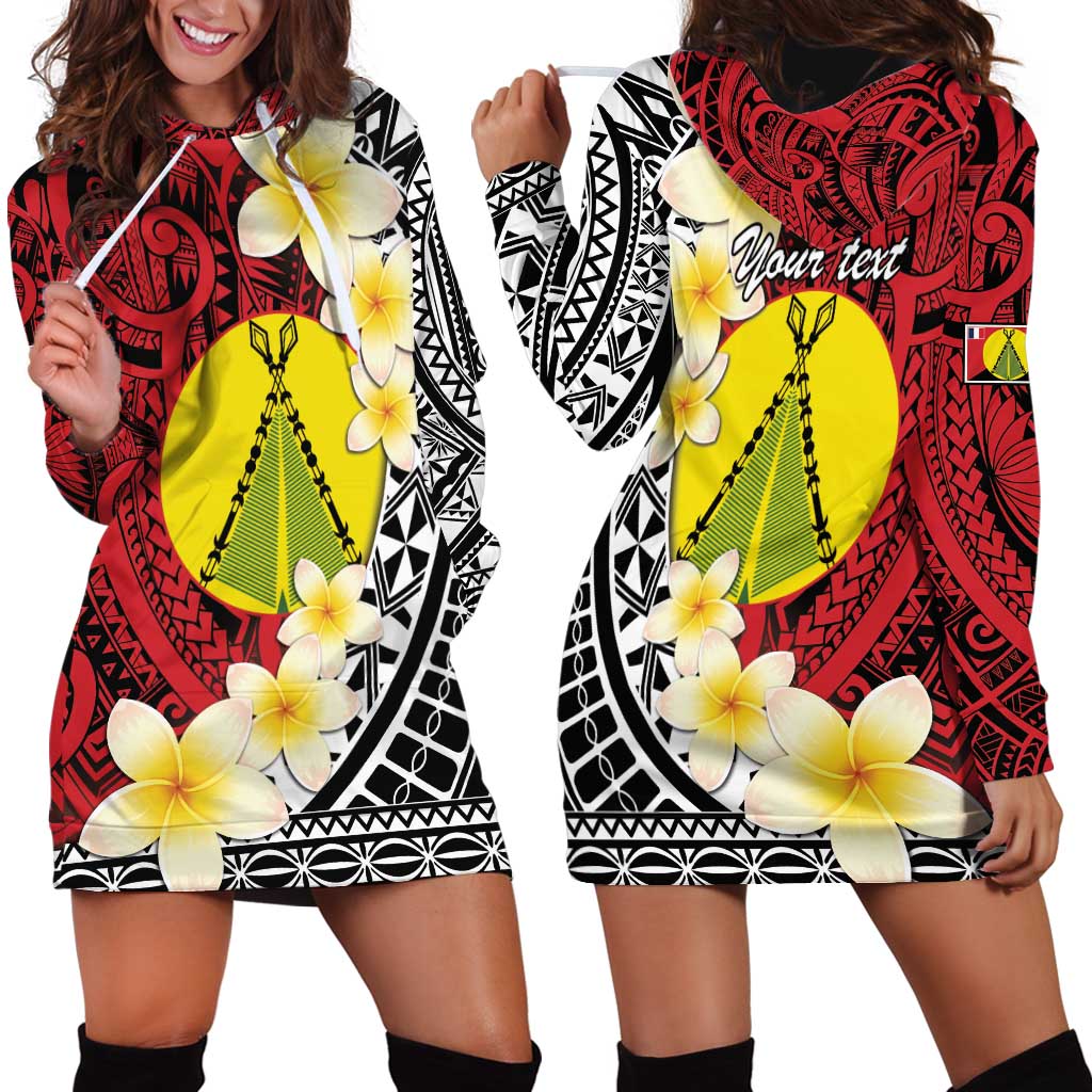 Sigave Chiefdom Wallis and Futuna Personalized Hoodie Dress Frangipani Flowers Polynesian Pattern