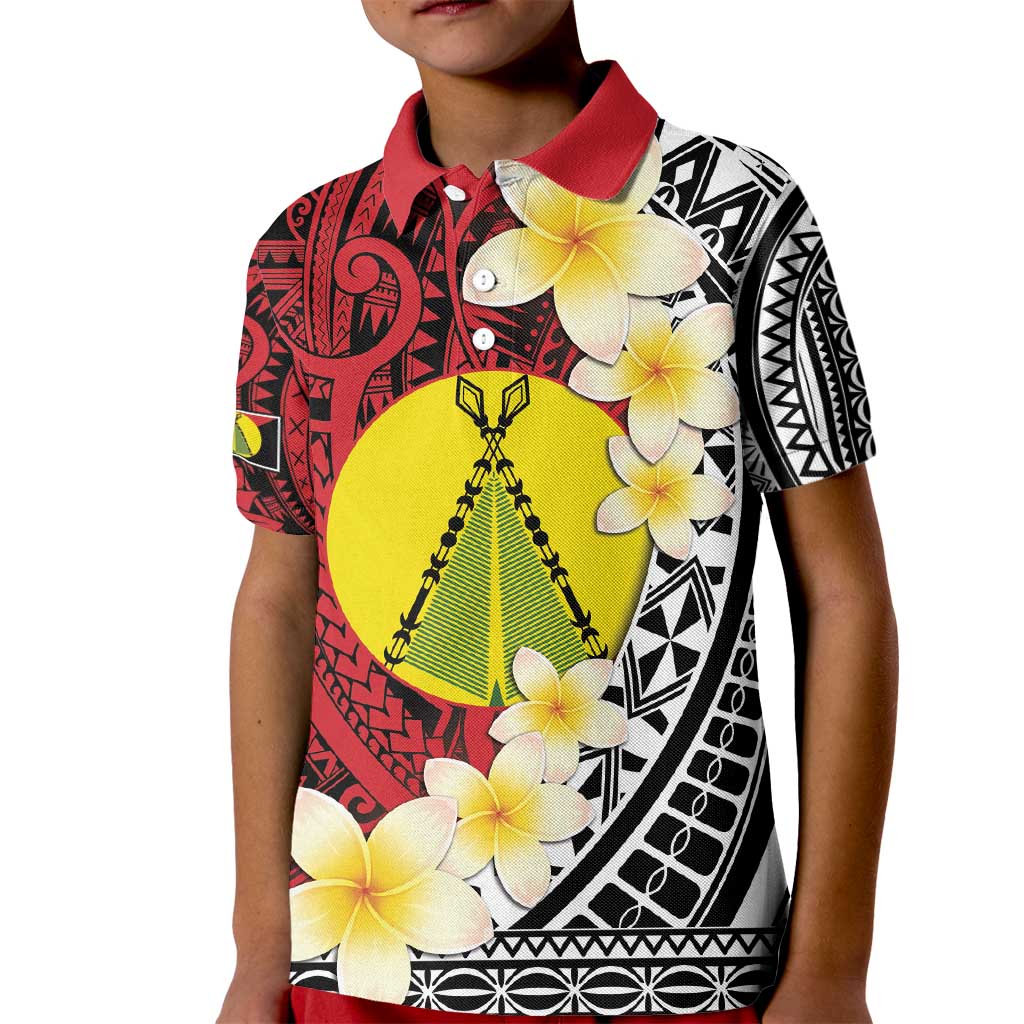 Sigave Chiefdom Wallis and Futuna Personalized Kid Polo Shirt Frangipani Flowers Polynesian Pattern