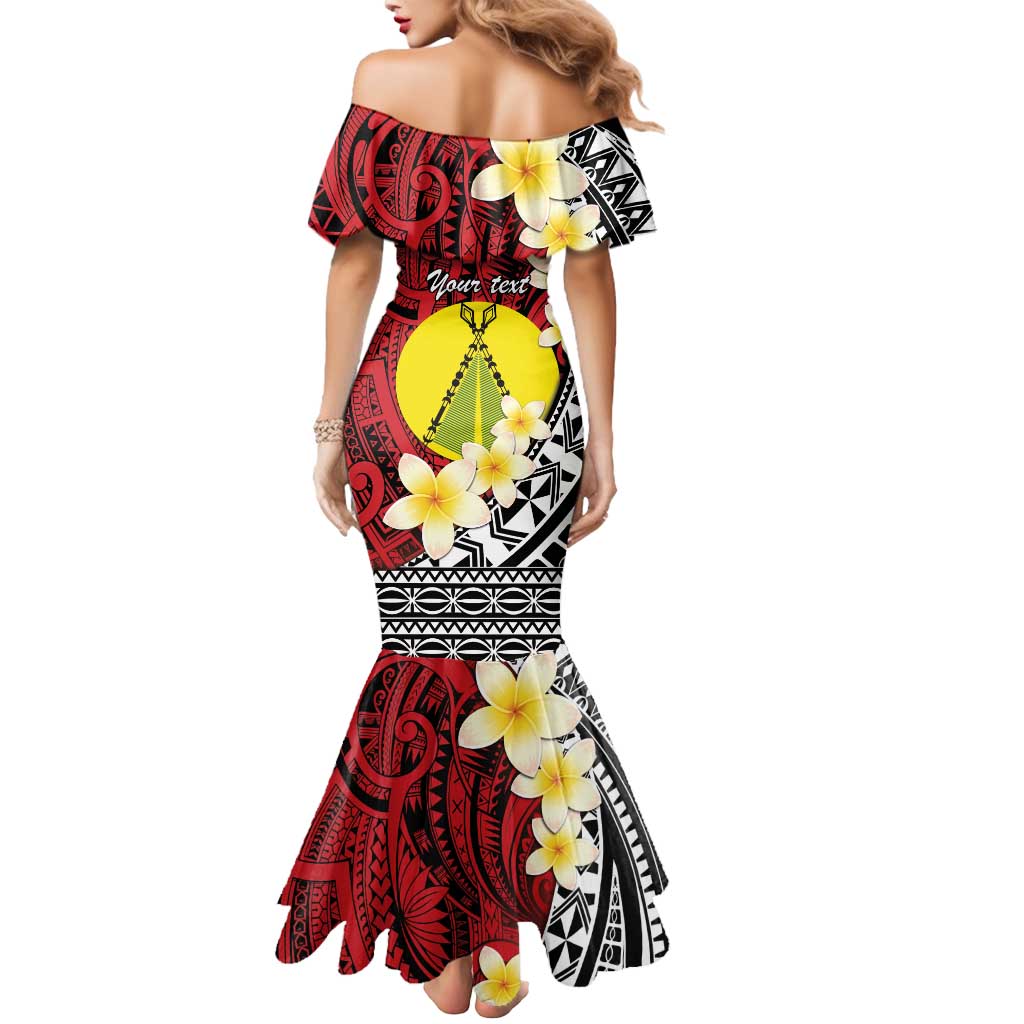 Sigave Chiefdom Wallis and Futuna Personalized Mermaid Dress Frangipani Flowers Polynesian Pattern
