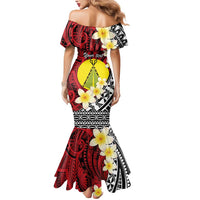 Sigave Chiefdom Wallis and Futuna Personalized Mermaid Dress Frangipani Flowers Polynesian Pattern