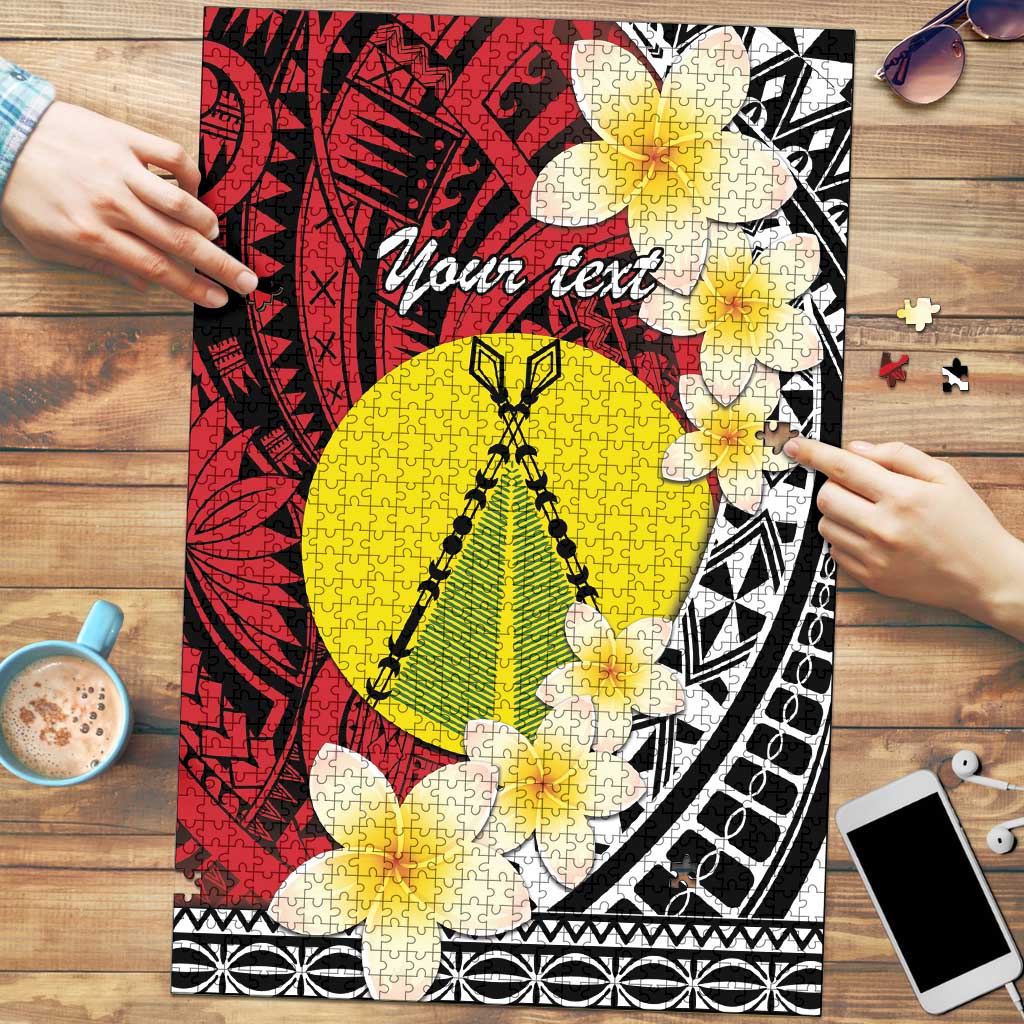 Sigave Chiefdom Wallis and Futuna Personalized Puzzle Frangipani Flowers Polynesian Pattern - Polynesian Pride