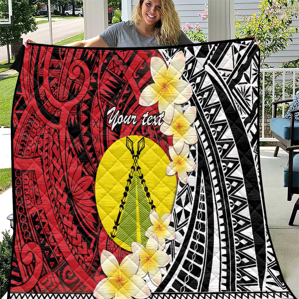 Sigave Chiefdom Wallis and Futuna Personalized Quilt Frangipani Flowers Polynesian Pattern
