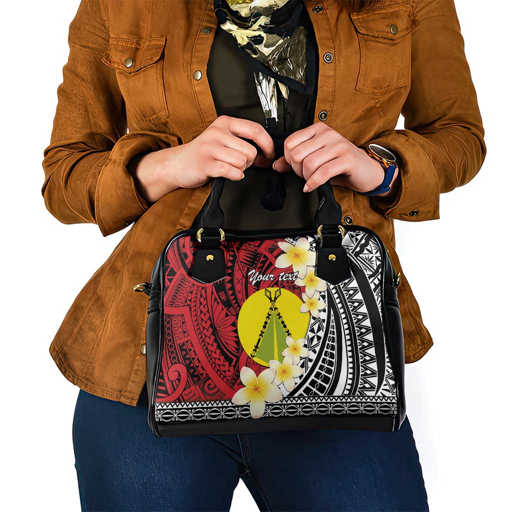 Sigave Chiefdom Wallis and Futuna Personalized Shoulder Handbag Frangipani Flowers Polynesian Pattern