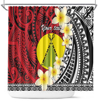 Sigave Chiefdom Wallis and Futuna Personalized Shower Curtain Frangipani Flowers Polynesian Pattern