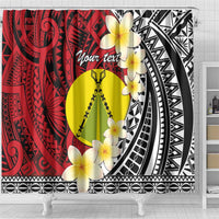 Sigave Chiefdom Wallis and Futuna Personalized Shower Curtain Frangipani Flowers Polynesian Pattern
