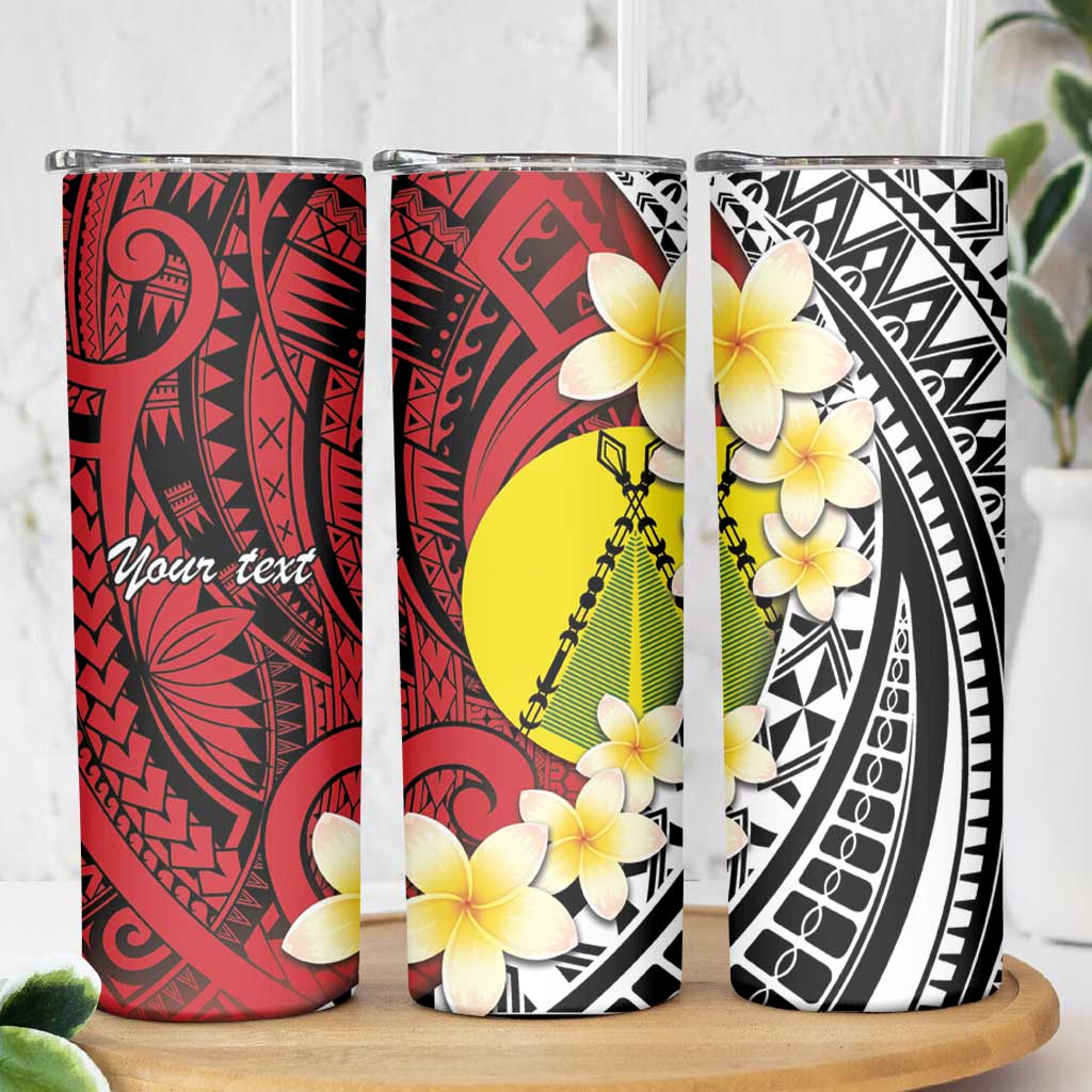 Sigave Chiefdom Wallis and Futuna Personalized Skinny Tumbler Frangipani Flowers Polynesian Pattern
