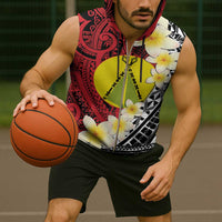 Sigave Chiefdom Wallis and Futuna Personalized Sleeveless Zip Hoodie Frangipani Flowers Polynesian Pattern - Polynesian Pride