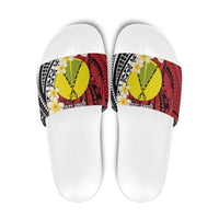 Sigave Chiefdom Wallis and Futuna Personalized Slide Sandals Frangipani Flowers Polynesian Pattern - Polynesian Pride