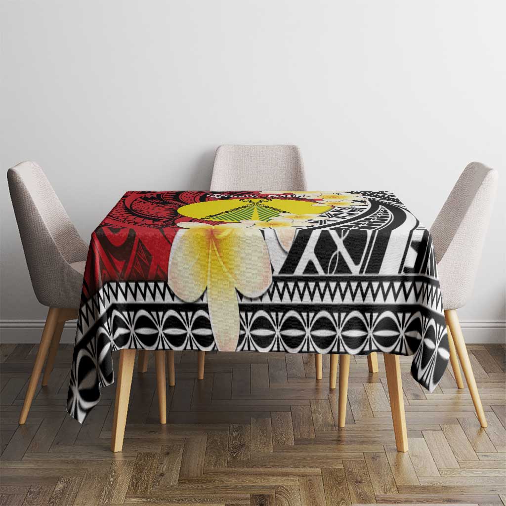 Sigave Chiefdom Wallis and Futuna Personalized Tablecloth Frangipani Flowers Polynesian Pattern