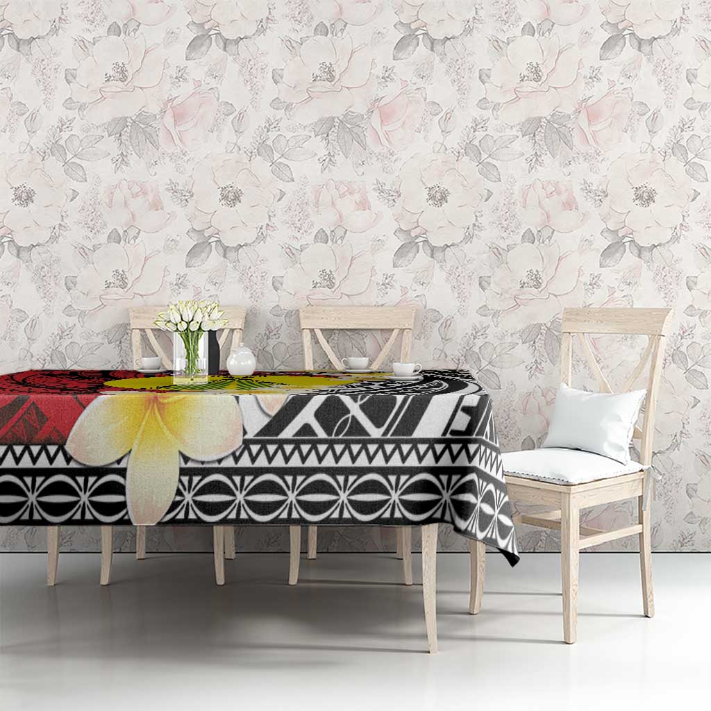 Sigave Chiefdom Wallis and Futuna Personalized Tablecloth Frangipani Flowers Polynesian Pattern