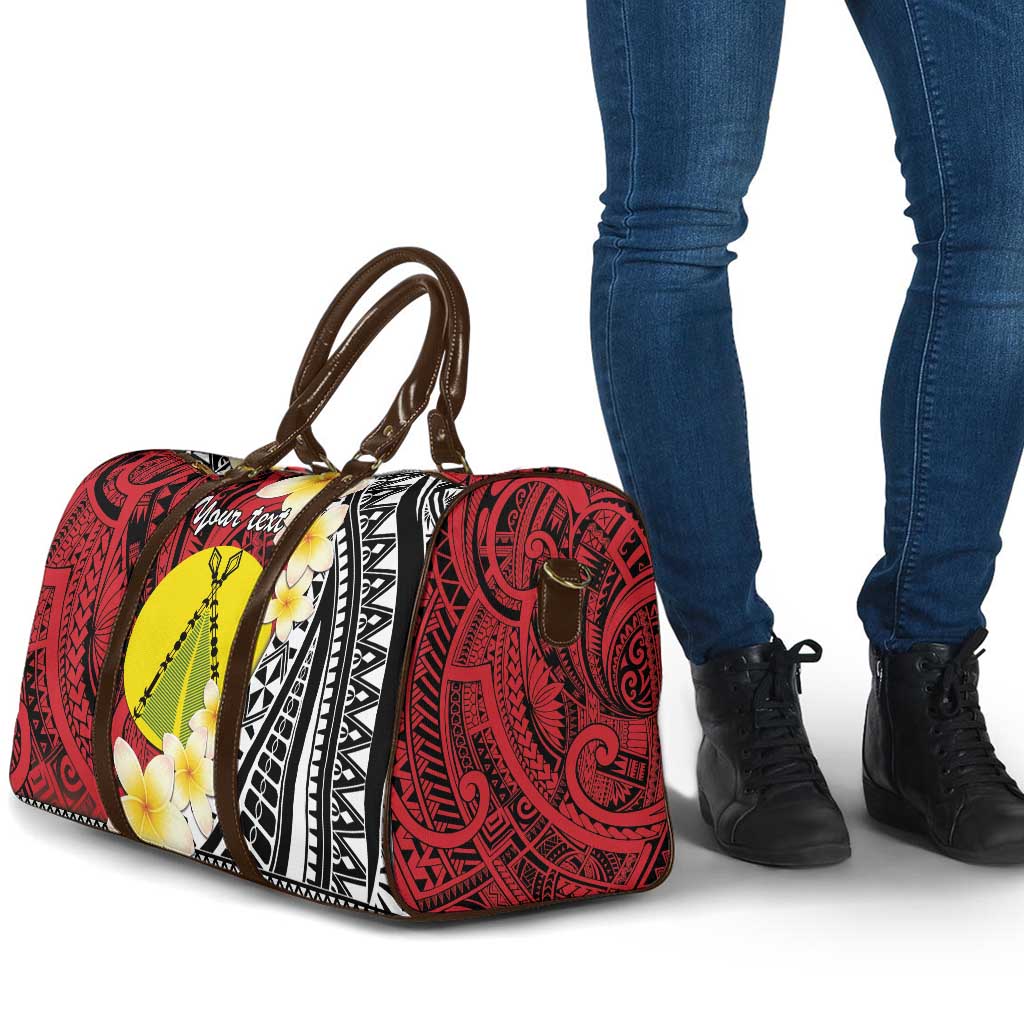 Sigave Chiefdom Wallis and Futuna Personalized Travel Bag Frangipani Flowers Polynesian Pattern - Polynesian Pride
