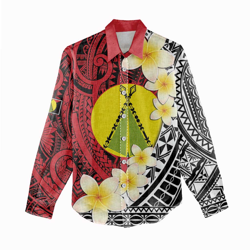 Sigave Chiefdom Wallis and Futuna Personalized Women Casual Shirt Frangipani Flowers Polynesian Pattern