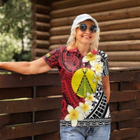 Sigave Chiefdom Wallis and Futuna Personalized Women Polo Shirt Frangipani Flowers Polynesian Pattern