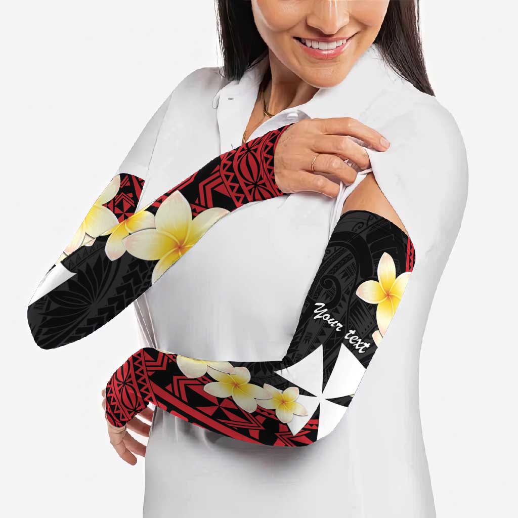 Uvea Chiefdom Wallis and Futuna Personalized Arm Sleeves Frangipani Flowers Polynesian Pattern - Polynesian Pride