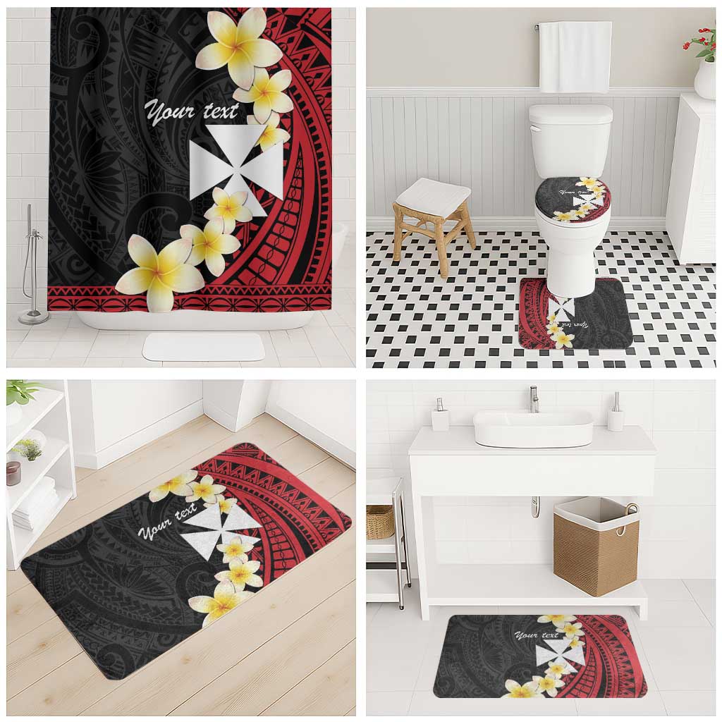 Uvea Chiefdom Wallis and Futuna Personalized Bathroom Set Frangipani Flowers Polynesian Pattern - Polynesian Pride