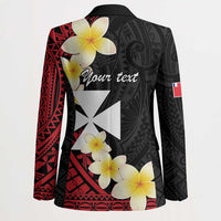 Uvea Chiefdom Wallis and Futuna Personalized Blazer Frangipani Flowers Polynesian Pattern - Polynesian Pride