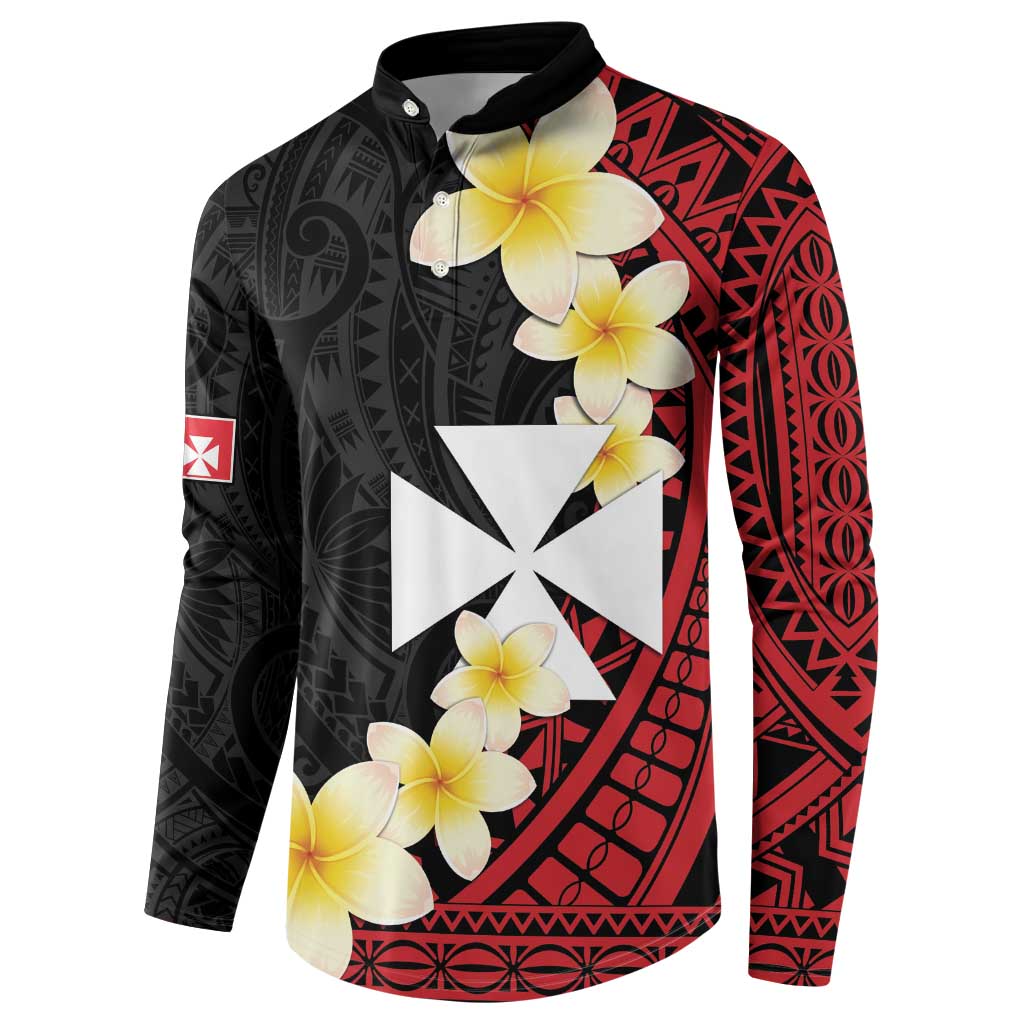 Uvea Chiefdom Wallis and Futuna Personalized Button Sweatshirt Frangipani Flowers Polynesian Pattern