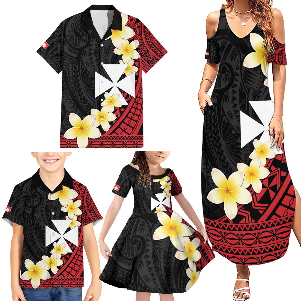 Uvea Chiefdom Wallis and Futuna Personalized Family Matching Summer Maxi Dress and Hawaiian Shirt Frangipani Flowers Polynesian Pattern