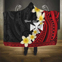Uvea Chiefdom Wallis and Futuna Personalized Hooded Blanket Frangipani Flowers Polynesian Pattern