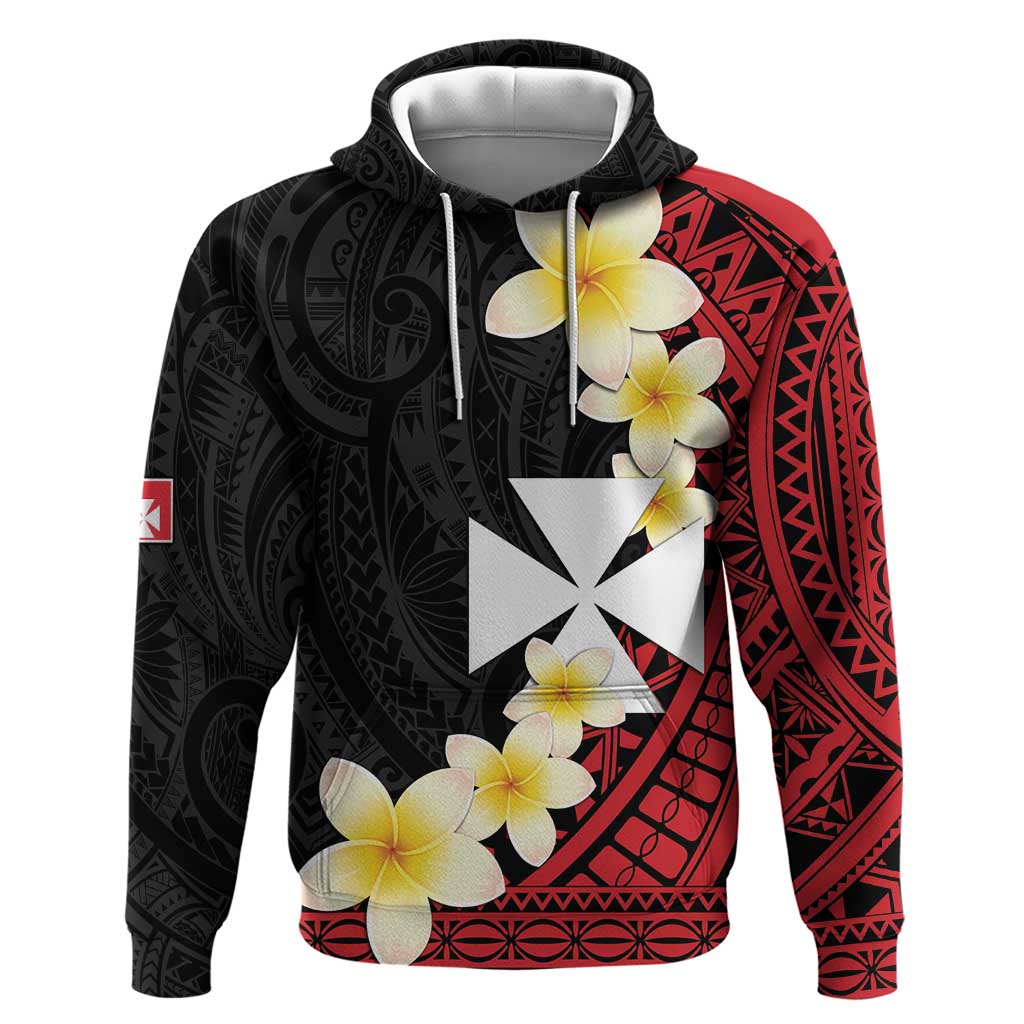 Uvea Chiefdom Wallis and Futuna Personalized Hoodie Frangipani Flowers Polynesian Pattern
