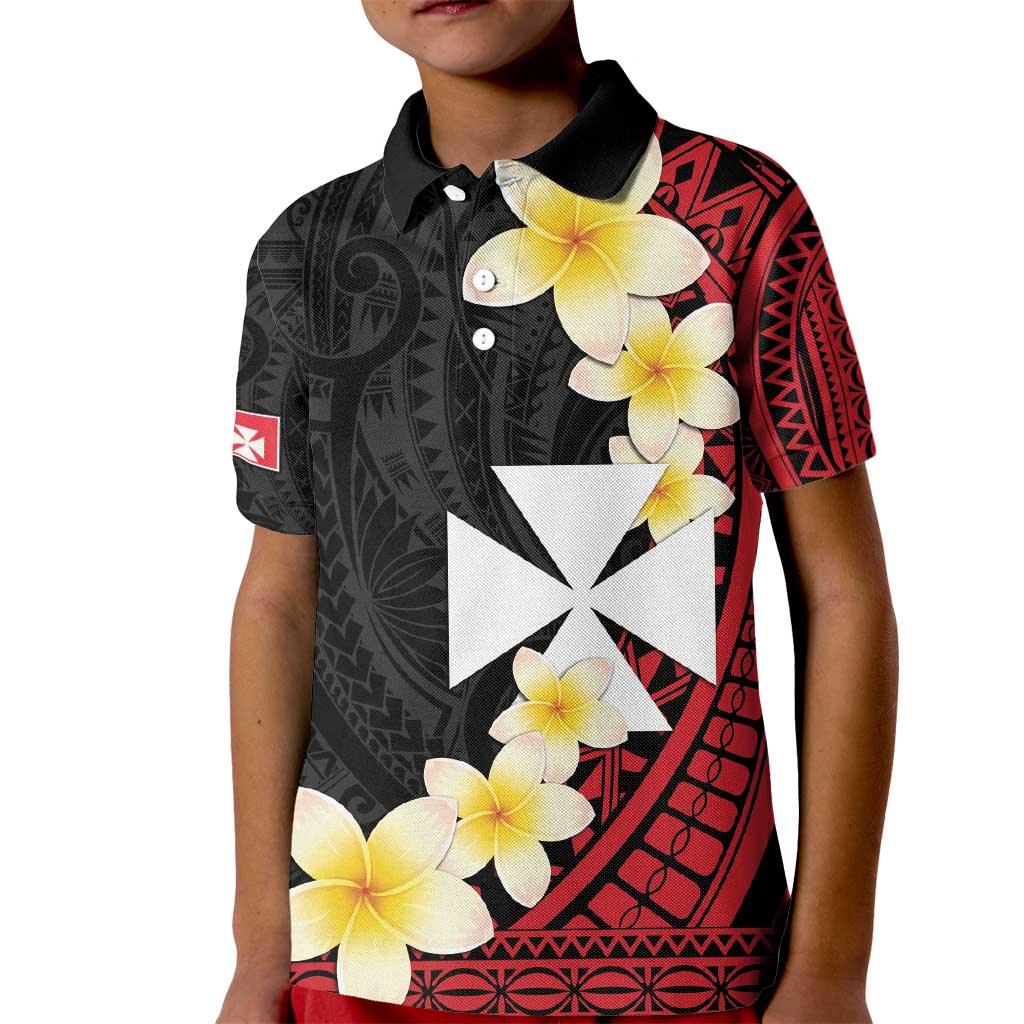 Uvea Chiefdom Wallis and Futuna Personalized Kid Polo Shirt Frangipani Flowers Polynesian Pattern