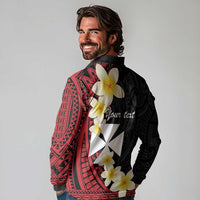 Uvea Chiefdom Wallis and Futuna Personalized Long Sleeve Polo Shirt Frangipani Flowers Polynesian Pattern