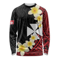 Uvea Chiefdom Wallis and Futuna Personalized Long Sleeve Shirt Frangipani Flowers Polynesian Pattern