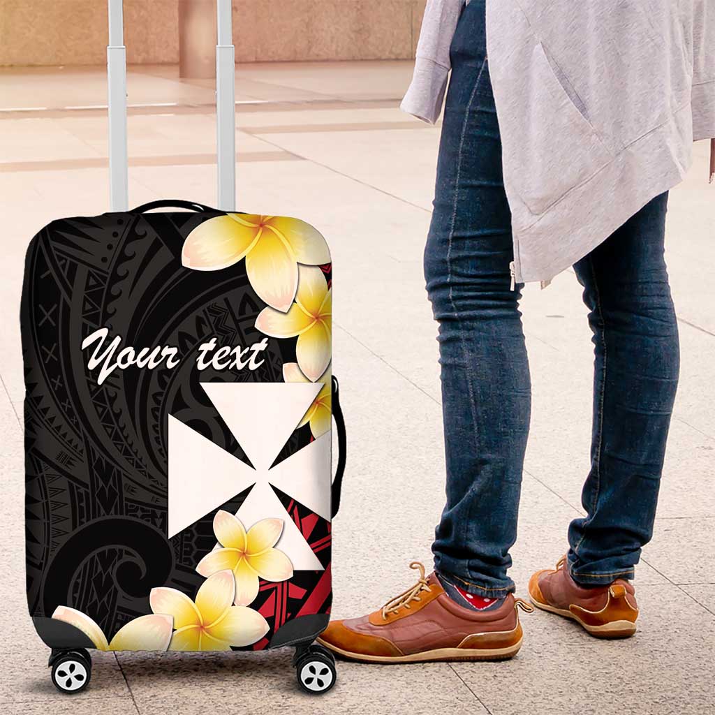 Uvea Chiefdom Wallis and Futuna Personalized Luggage Cover Frangipani Flowers Polynesian Pattern