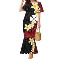 Uvea Chiefdom Wallis and Futuna Personalized Mermaid Dress Frangipani Flowers Polynesian Pattern