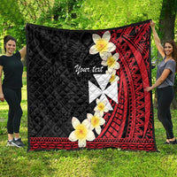 Uvea Chiefdom Wallis and Futuna Personalized Quilt Frangipani Flowers Polynesian Pattern