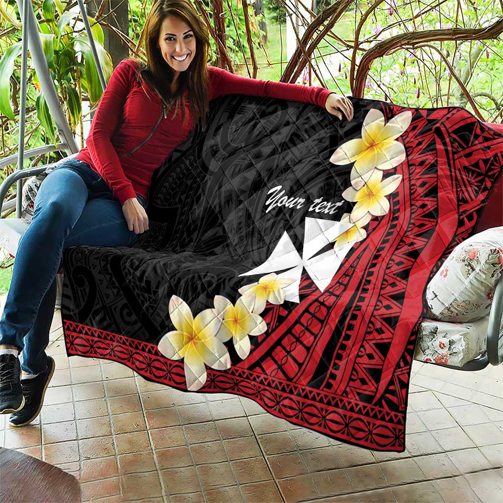 Uvea Chiefdom Wallis and Futuna Personalized Quilt Frangipani Flowers Polynesian Pattern