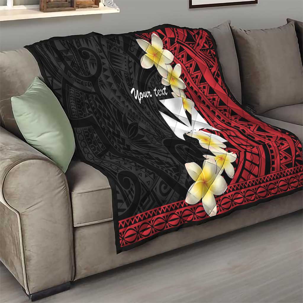 Uvea Chiefdom Wallis and Futuna Personalized Quilt Frangipani Flowers Polynesian Pattern