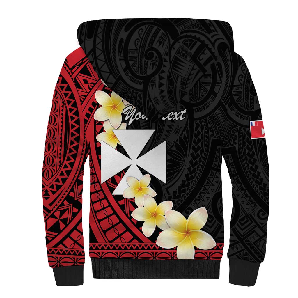 Uvea Chiefdom Wallis and Futuna Personalized Sherpa Hoodie Frangipani Flowers Polynesian Pattern LT9 - Polynesian Pride