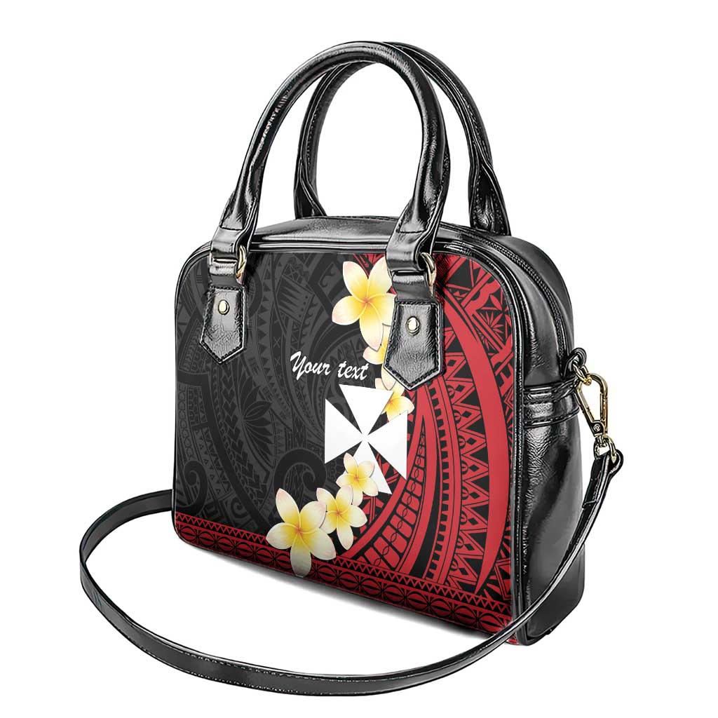 Uvea Chiefdom Wallis and Futuna Personalized Shoulder Handbag Frangipani Flowers Polynesian Pattern