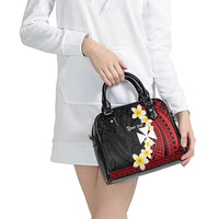 Uvea Chiefdom Wallis and Futuna Personalized Shoulder Handbag Frangipani Flowers Polynesian Pattern
