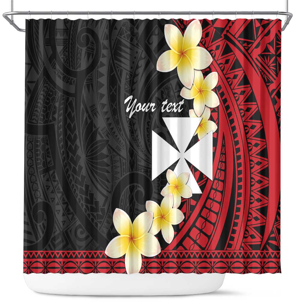 Uvea Chiefdom Wallis and Futuna Personalized Shower Curtain Frangipani Flowers Polynesian Pattern LT9 Red - Polynesian Pride