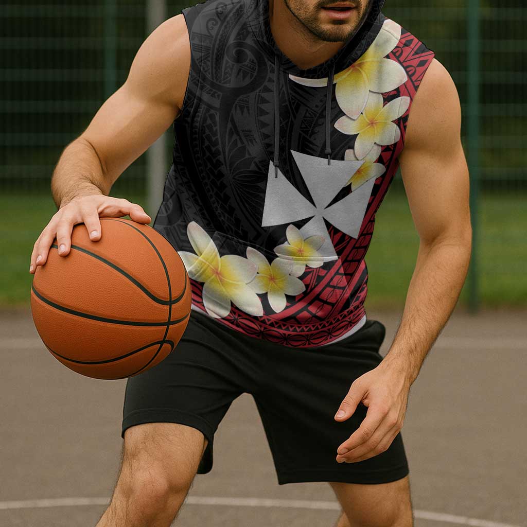 Uvea Chiefdom Wallis and Futuna Personalized Sleeveless Hoodie Frangipani Flowers Polynesian Pattern - Polynesian Pride