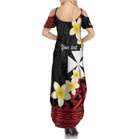 Uvea Chiefdom Wallis and Futuna Personalized Summer Maxi Dress Frangipani Flowers Polynesian Pattern