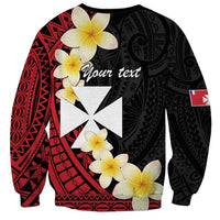 Uvea Chiefdom Wallis and Futuna Personalized Sweatshirt Frangipani Flowers Polynesian Pattern
