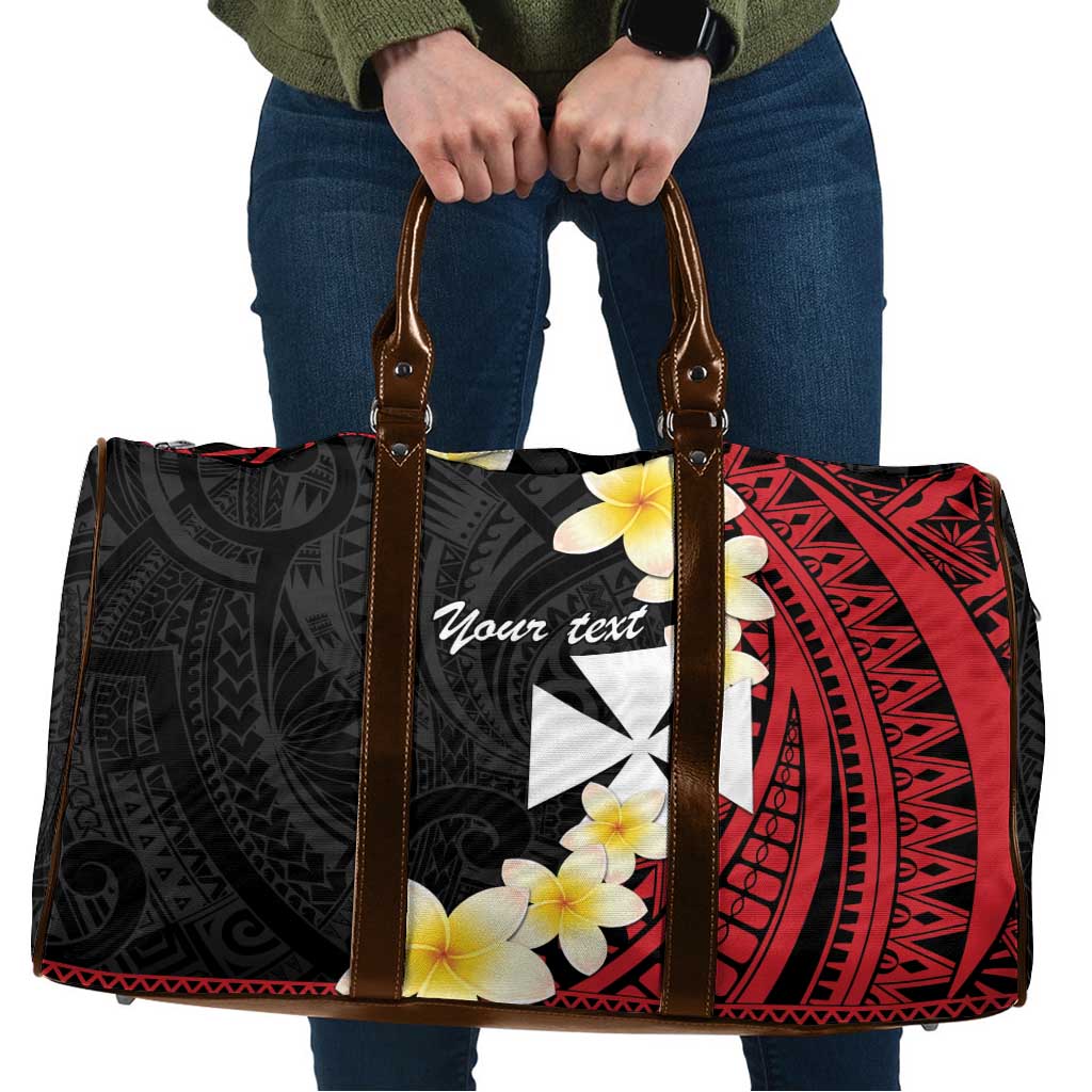 Uvea Chiefdom Wallis and Futuna Personalized Travel Bag Frangipani Flowers Polynesian Pattern - Polynesian Pride
