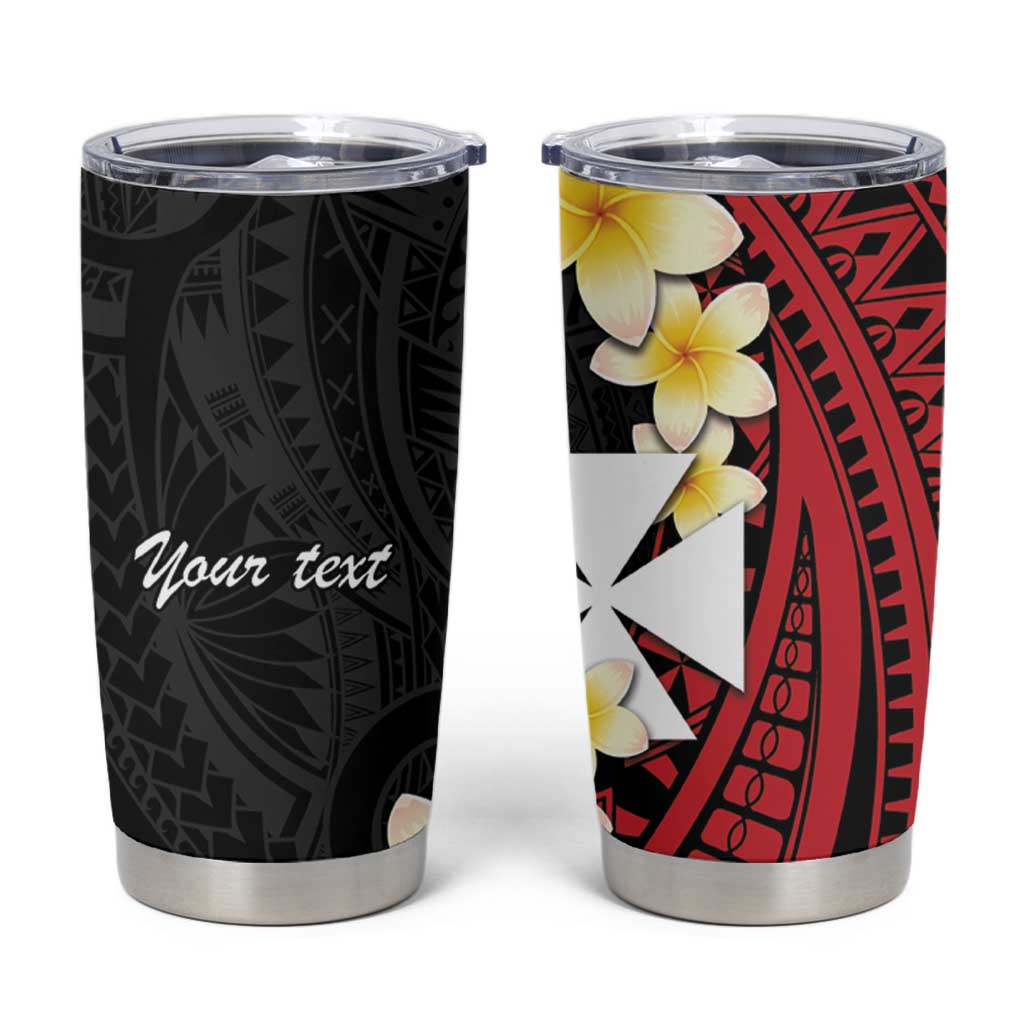 Uvea Chiefdom Wallis and Futuna Personalized Tumbler Cup Frangipani Flowers Polynesian Pattern