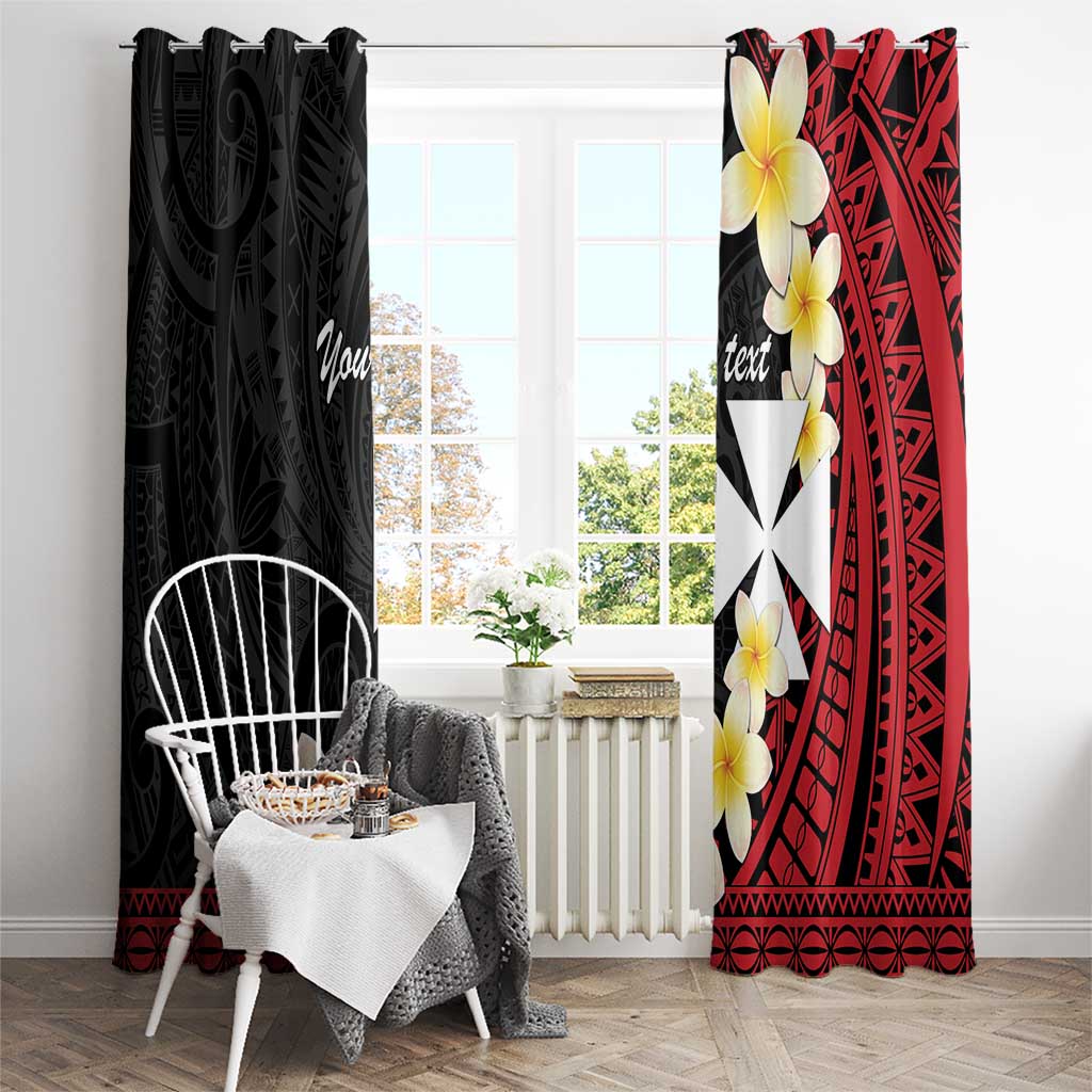 Uvea Chiefdom Wallis and Futuna Personalized Window Curtain Frangipani Flowers Polynesian Pattern LT9 - Polynesian Pride