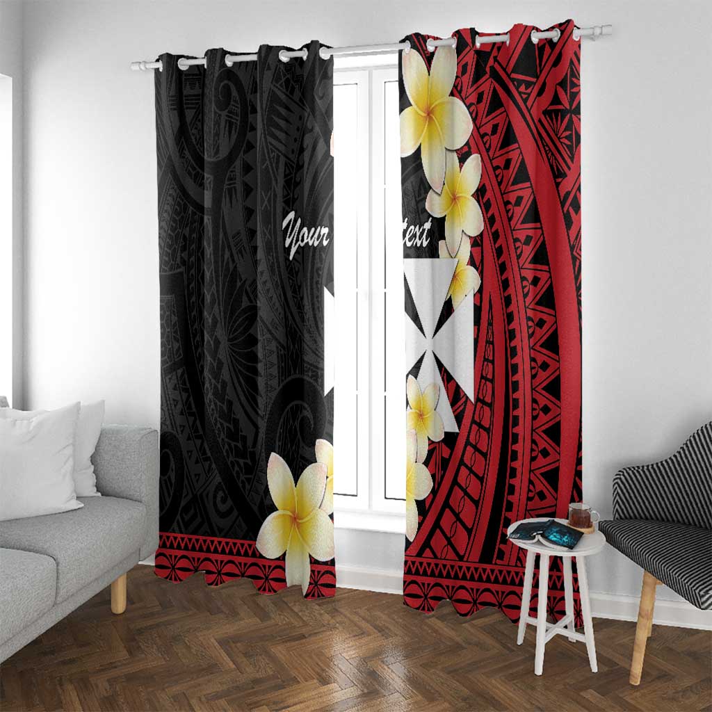 Uvea Chiefdom Wallis and Futuna Personalized Window Curtain Frangipani Flowers Polynesian Pattern LT9 With Grommets Red - Polynesian Pride