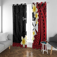 Uvea Chiefdom Wallis and Futuna Personalized Window Curtain Frangipani Flowers Polynesian Pattern LT9 With Grommets Red - Polynesian Pride